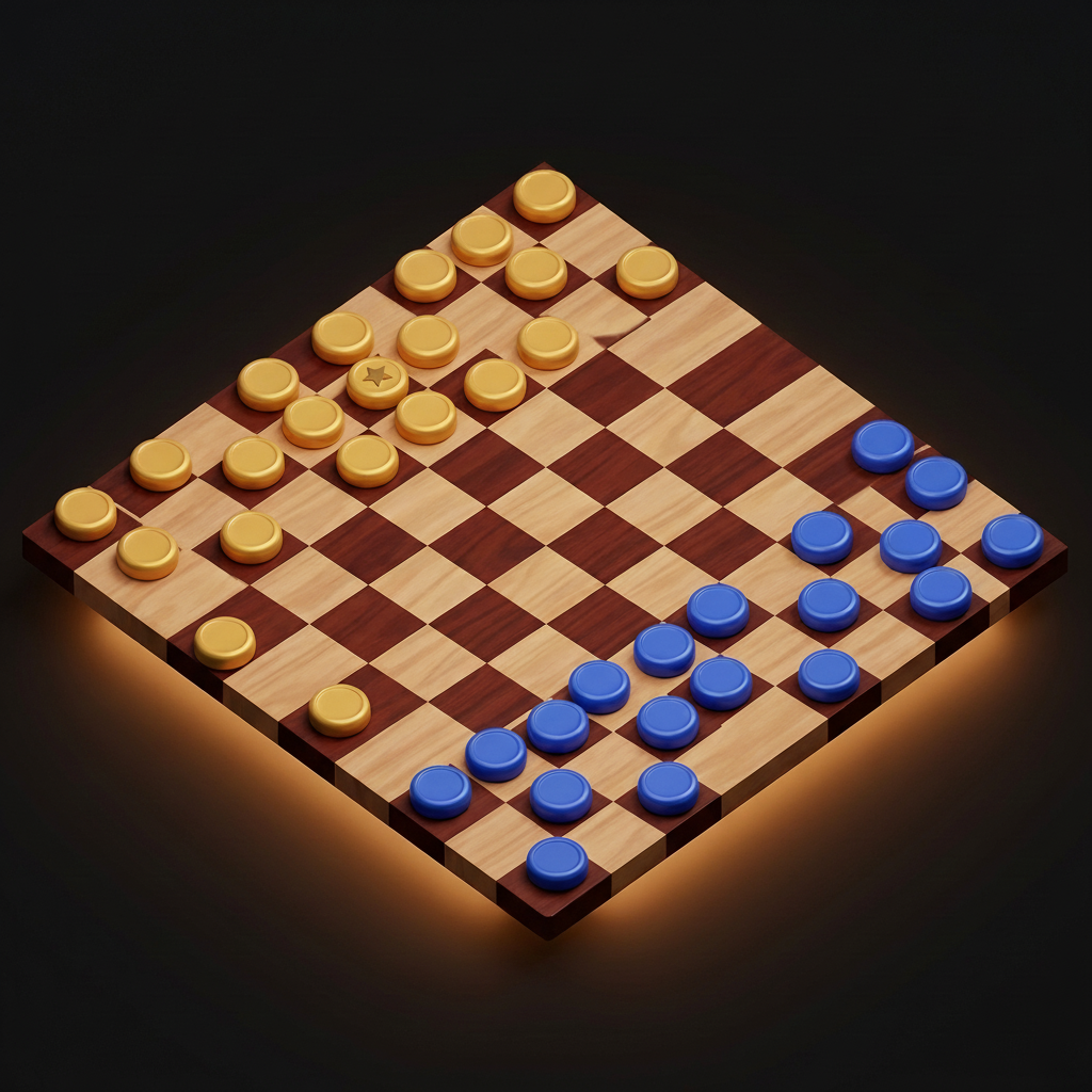 Affronte l'ordinateur ou un ami à ce jeu de dames en 3D ultra-soigné — règles FMJD officielles sur plateau 10×10. La caméra pivote à chaque tour pour te mettre dans la peau de ton camp. Capture obligatoire, dames volantes, promotion animée : tout est là. Choisis tes couleurs, règle la difficulté de l'IA (de Facile à Expert imbattable), et mesure-toi à une intelligence artificielle minimax. Élégant, exigeant, addictif.